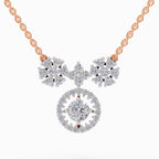 1.50 ct Cluster Diamond Pendant Necklace 14K