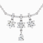 1.58 ct Floral Drop Pendant Necklace in 14K