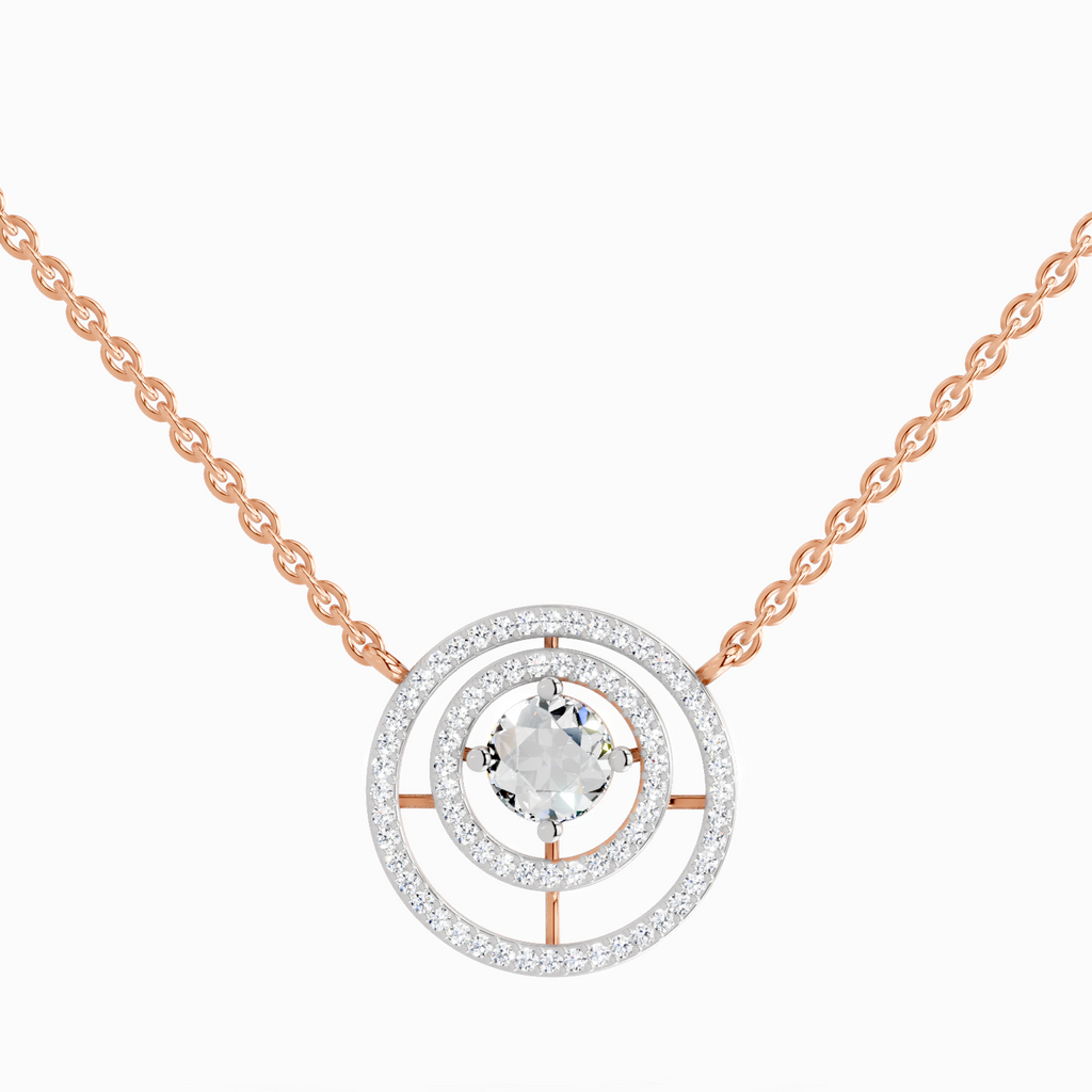 1.05 ct Fashion Circle Pendant Necklace in 14K