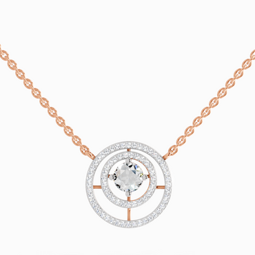 1.05 ct Fashion Circle Pendant Necklace in 14K