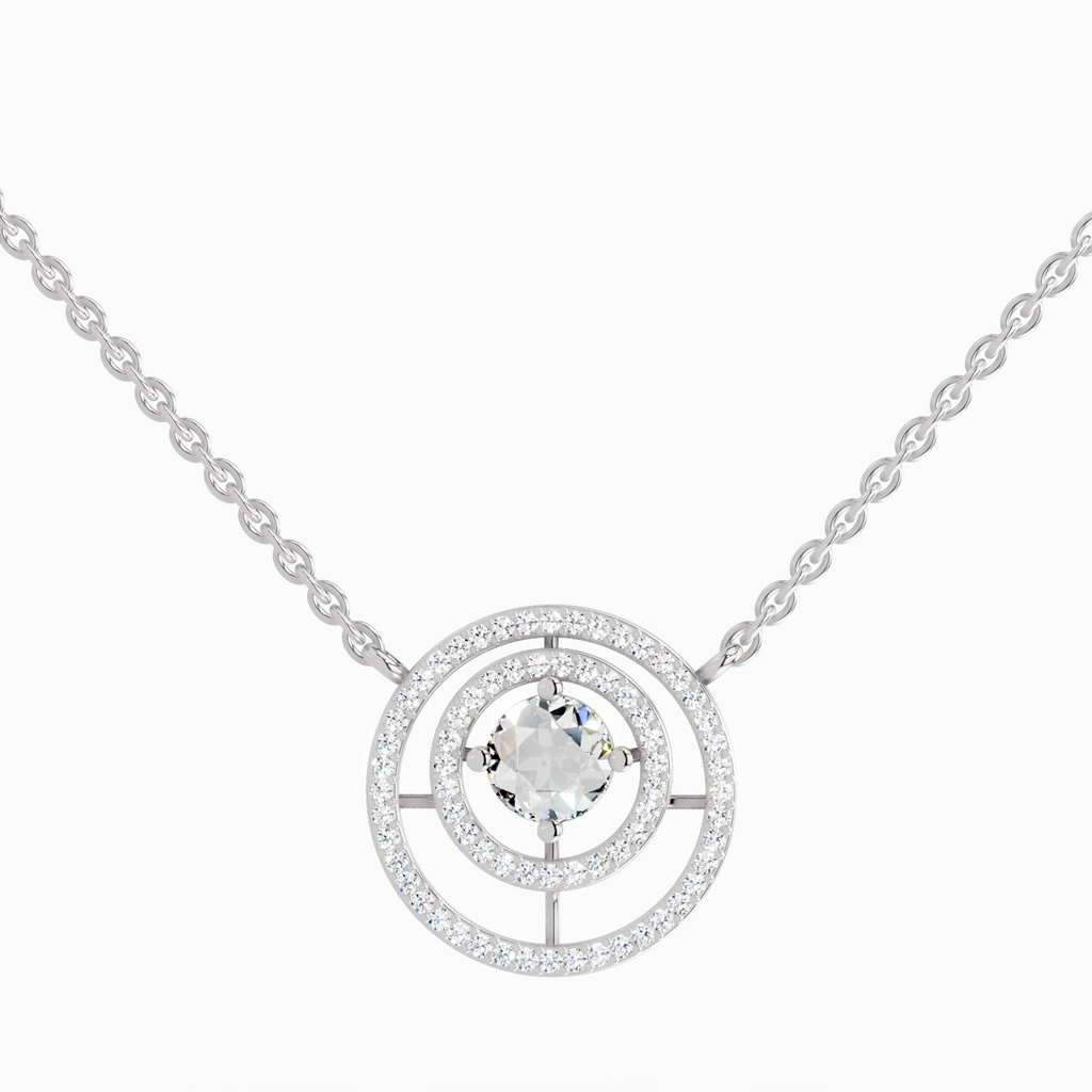 1.05 ct Fashion Circle Pendant Necklace in 14K