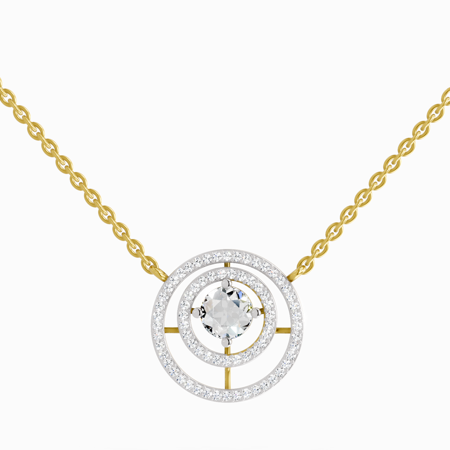 1.05 ct Fashion Circle Pendant Necklace in 14K