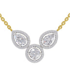 1.83 Ct Pear Halo Diamond Necklace in 14K