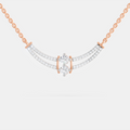 0.58 ct Double Row Pendant Necklace in 14K