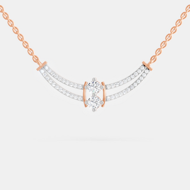 0.58 ct Double Row Pendant Necklace in 14K