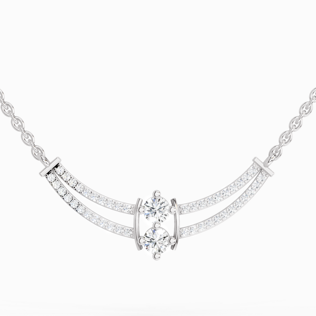 0.58 ct Double Row Pendant Necklace in 14K