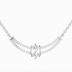 0.58 ct Double Row Pendant Necklace in 14K