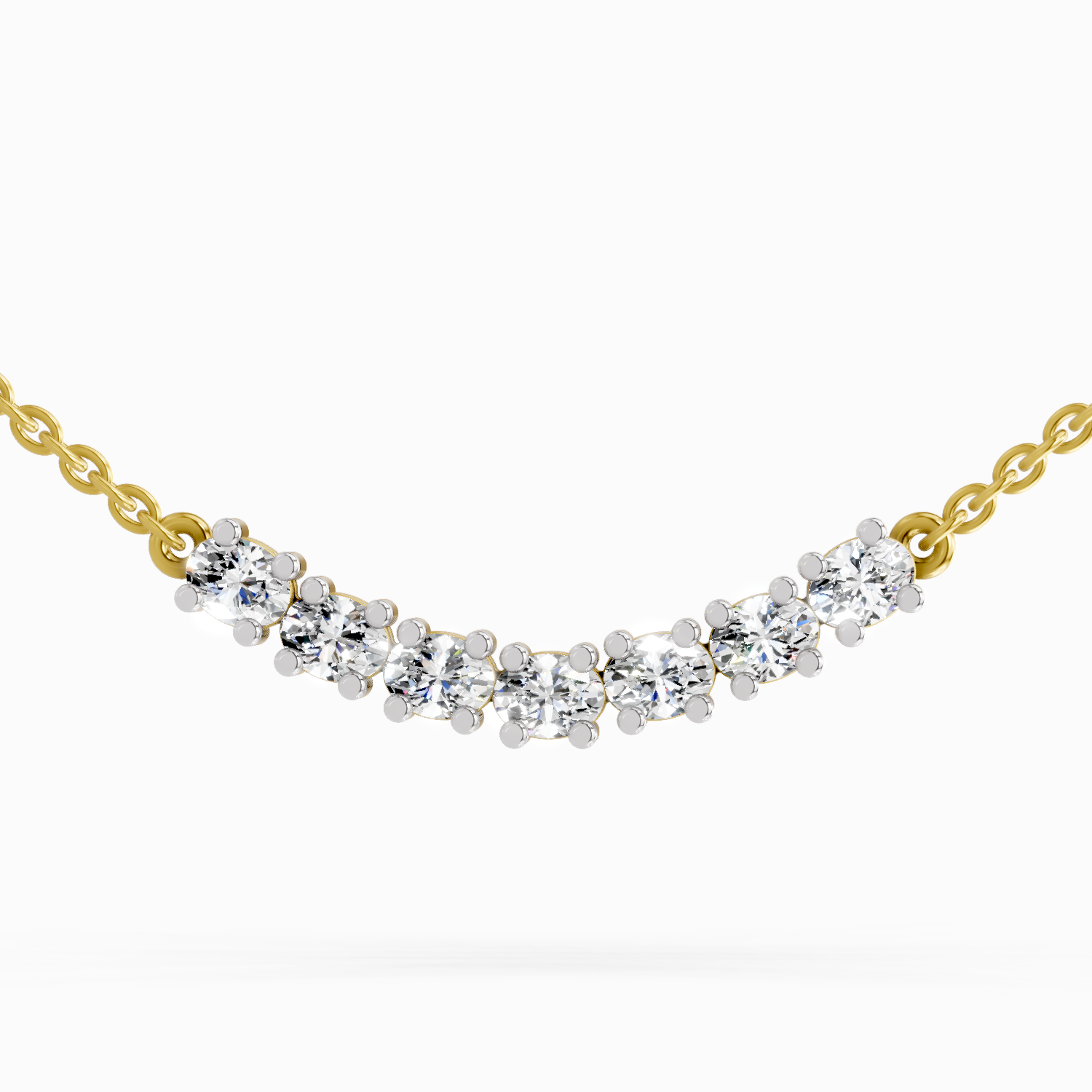 1.26 Carat Oval Bar Necklace | 14K Yellow Gold