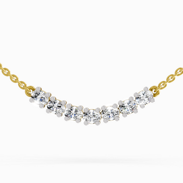 1.26 Carat Oval Bar Necklace | 14K Yellow Gold