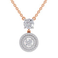 1.71 Ct Halo Diamond Drop Necklace in 14K