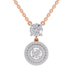1.71 Ct Halo Diamond Drop Necklace in 14K