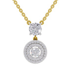 1.71 Ct Halo Diamond Drop Necklace in 14K