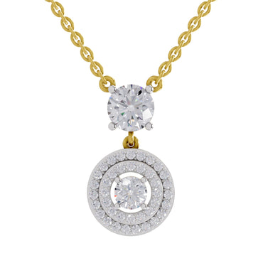 1.71 Ct Halo Diamond Drop Necklace in 14K