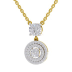 1.71 Ct Halo Diamond Drop Necklace in 14K
