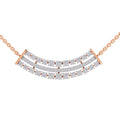 1.24 Ct Round Shape Cluster Diamond Necklace | 14K Rose Gold