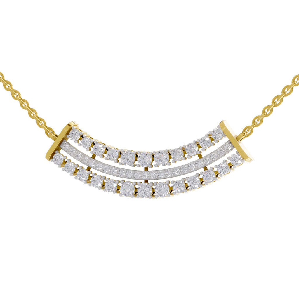 1.24 Ct Cluster Diamond Necklace in 14K