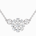 1.35 Carat Round Flower Pendant Necklace | 14K White Gold