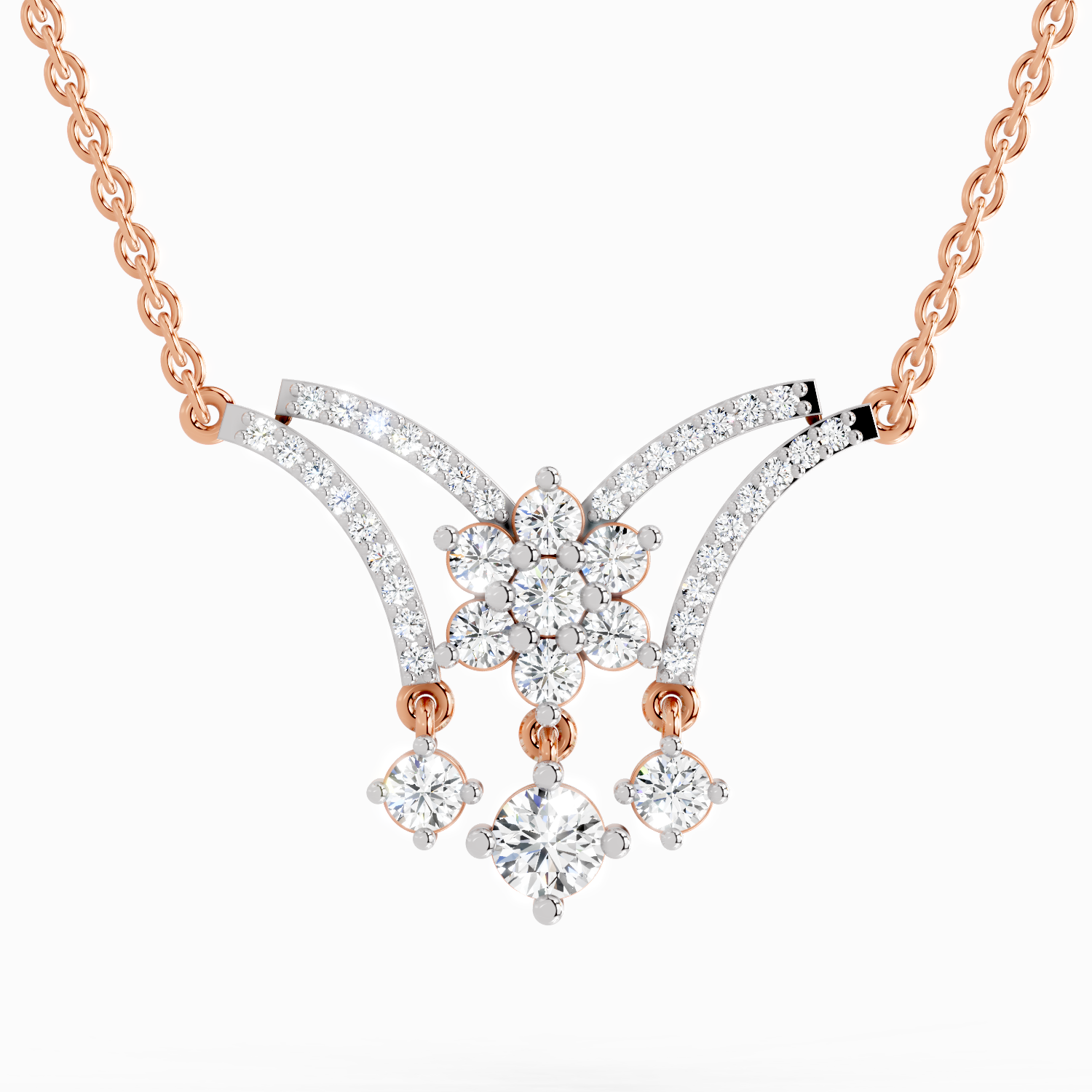 1.35 ct Butterfly Pendant Necklace in 14K