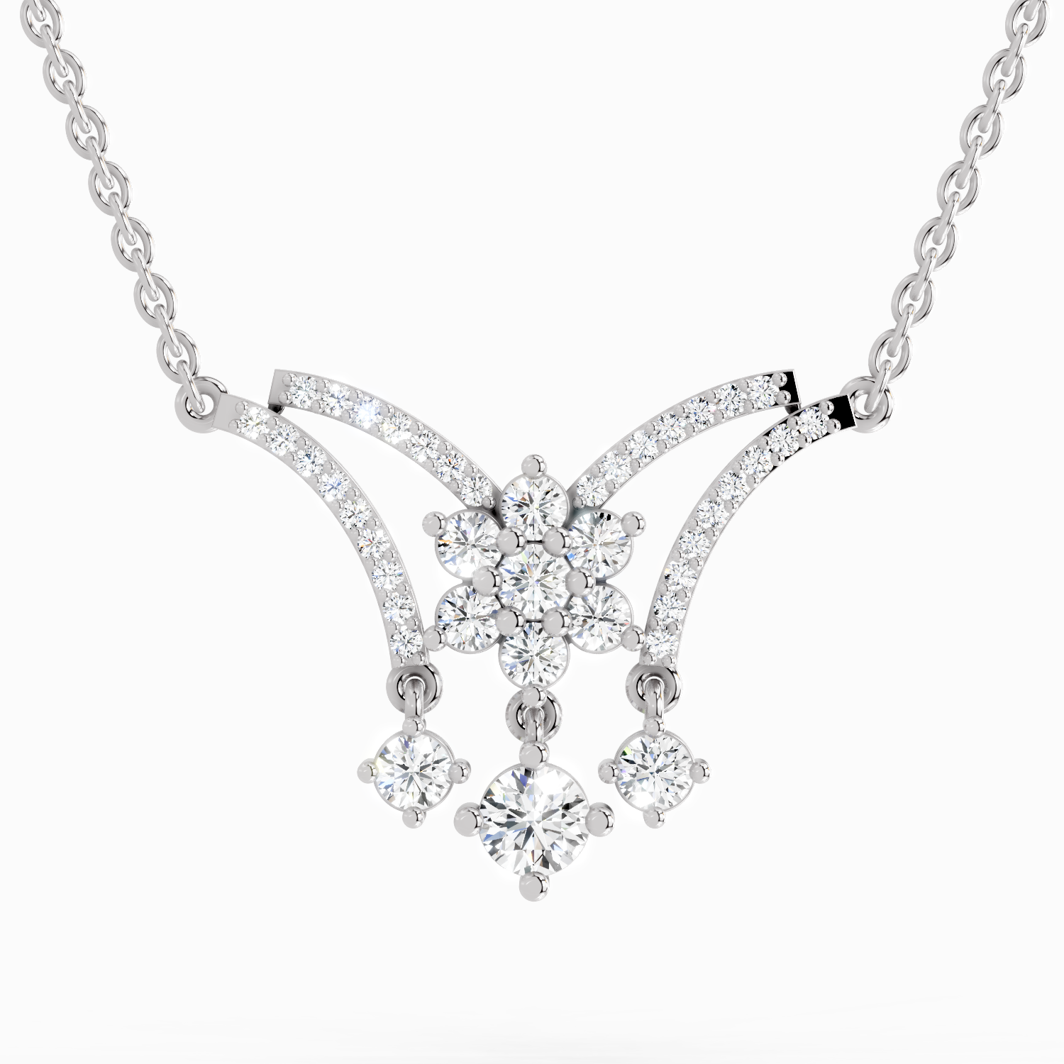 1.35 ct Butterfly Pendant Necklace in 14K