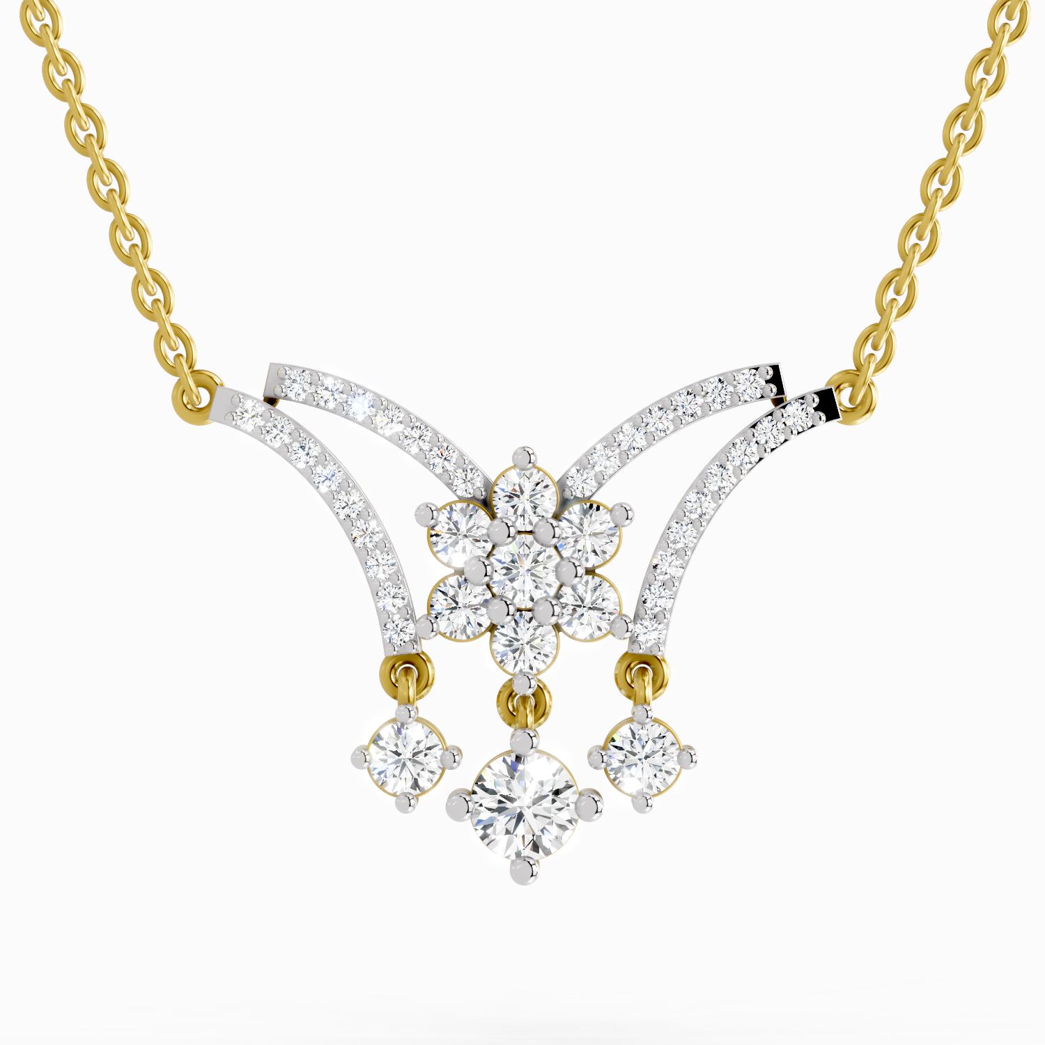 1.35 ct Butterfly Pendant Necklace in 14K