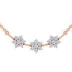 0.92 Ct Floral Diamond Necklace in 14K