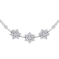 0.92 Ct Round Shape Floral Diamond Necklace | 14K White Gold