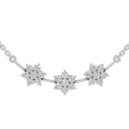 0.92 Ct Floral Diamond Necklace in 14K