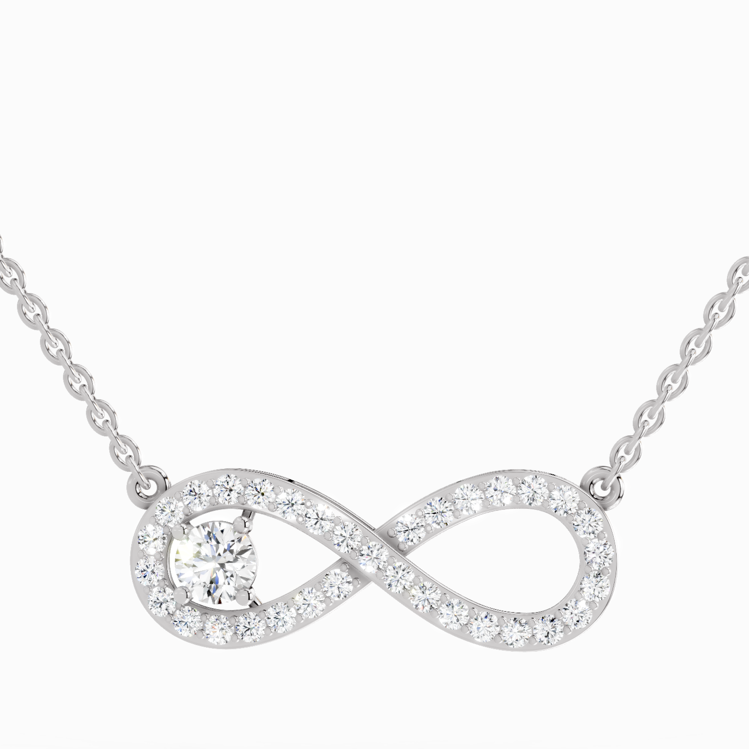 1.2 ct Infinity Pendant Necklace in 14K