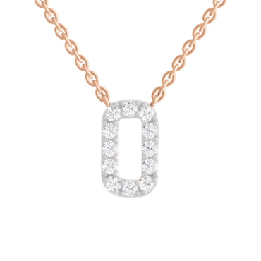 0.53 Carat Round Alphabet O Necklace | 14K Rose Gold