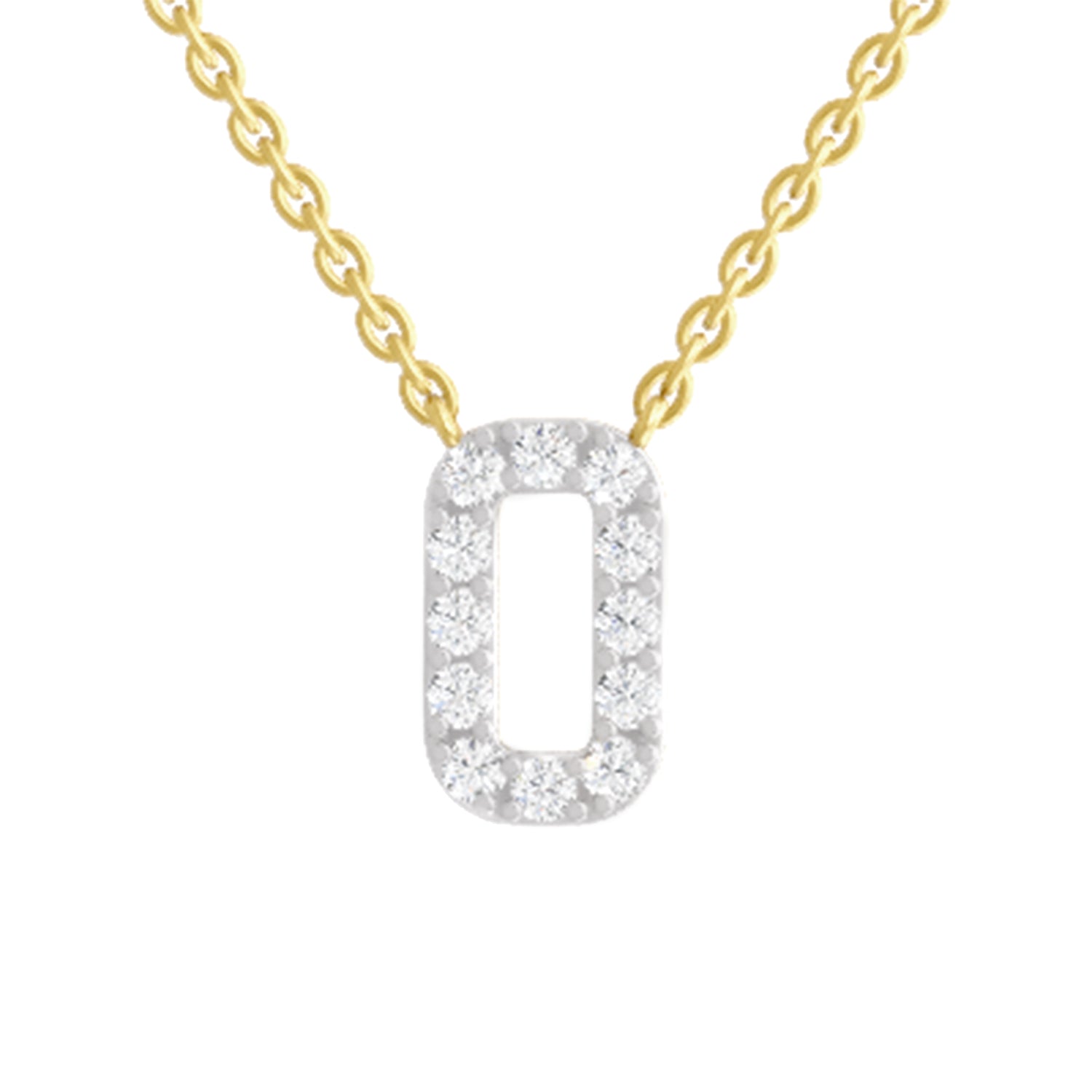 0.53 Carat Round Alphabet O Necklace | 14K Yellow Gold
