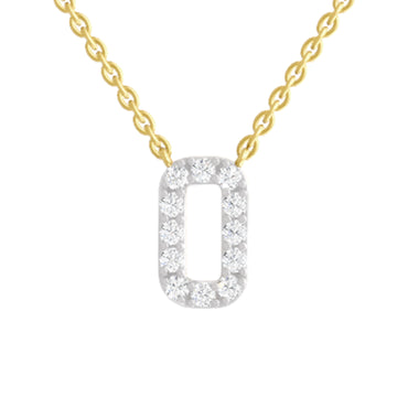 0.53 Carat Round Alphabet O Necklace | 14K Yellow Gold