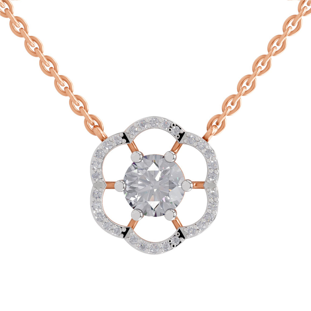 1.15 Carat Floral Necklace in 14K