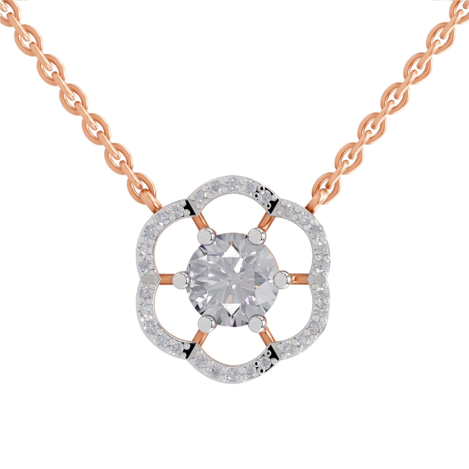1.15 Carat Floral Necklace in 14K