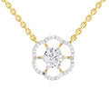 1.15 Carat Round Floral Necklace | 14K Yellow Gold