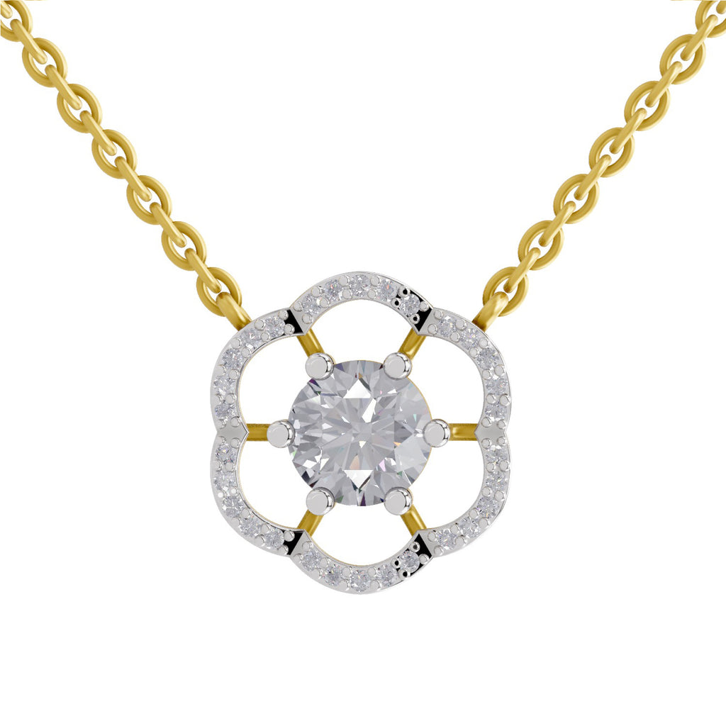 1.15 Carat Floral Necklace in 14K