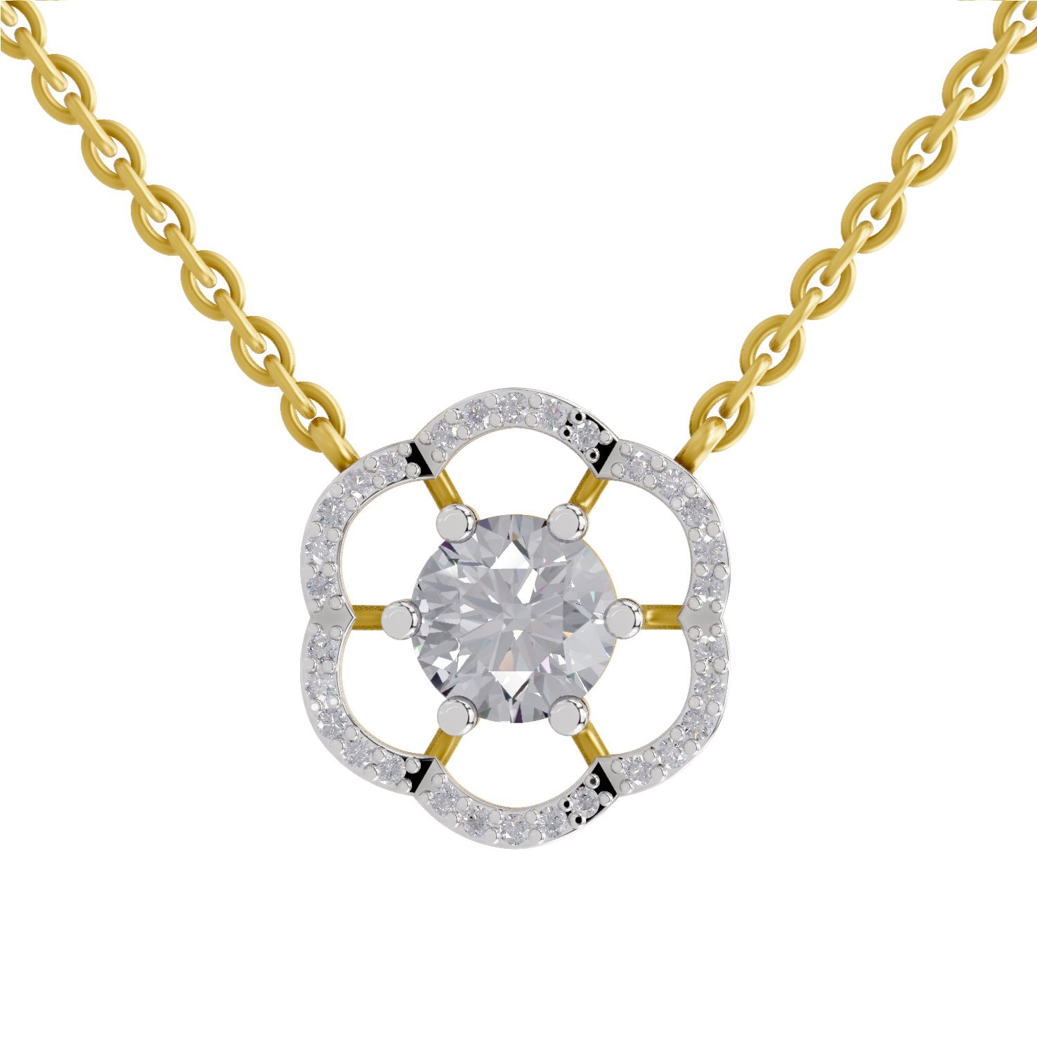 1.15 Carat Floral Necklace in 14K