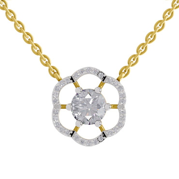 1.15 Carat Floral Necklace in 14K