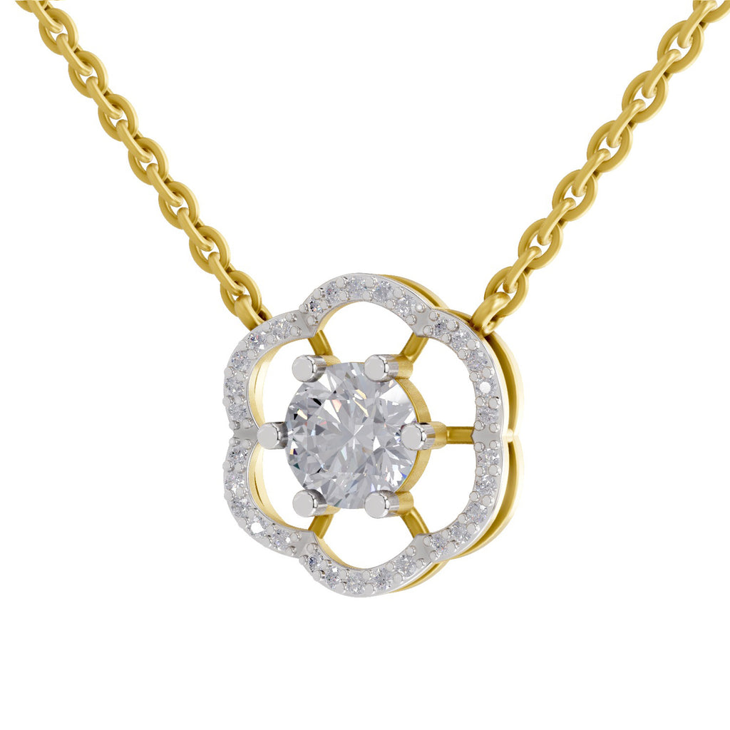 1.15 Carat Floral Necklace in 14K