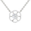 1.15 Carat Round Floral Necklace | 14K White Gold