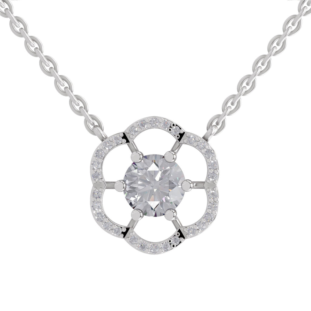 1.15 Carat Floral Necklace in 14K