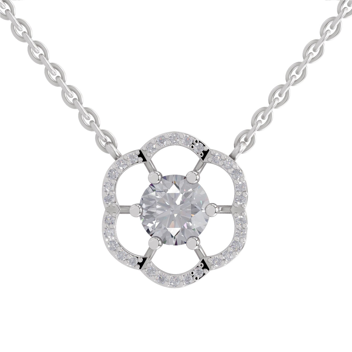 1.15 Carat Floral Necklace in 14K