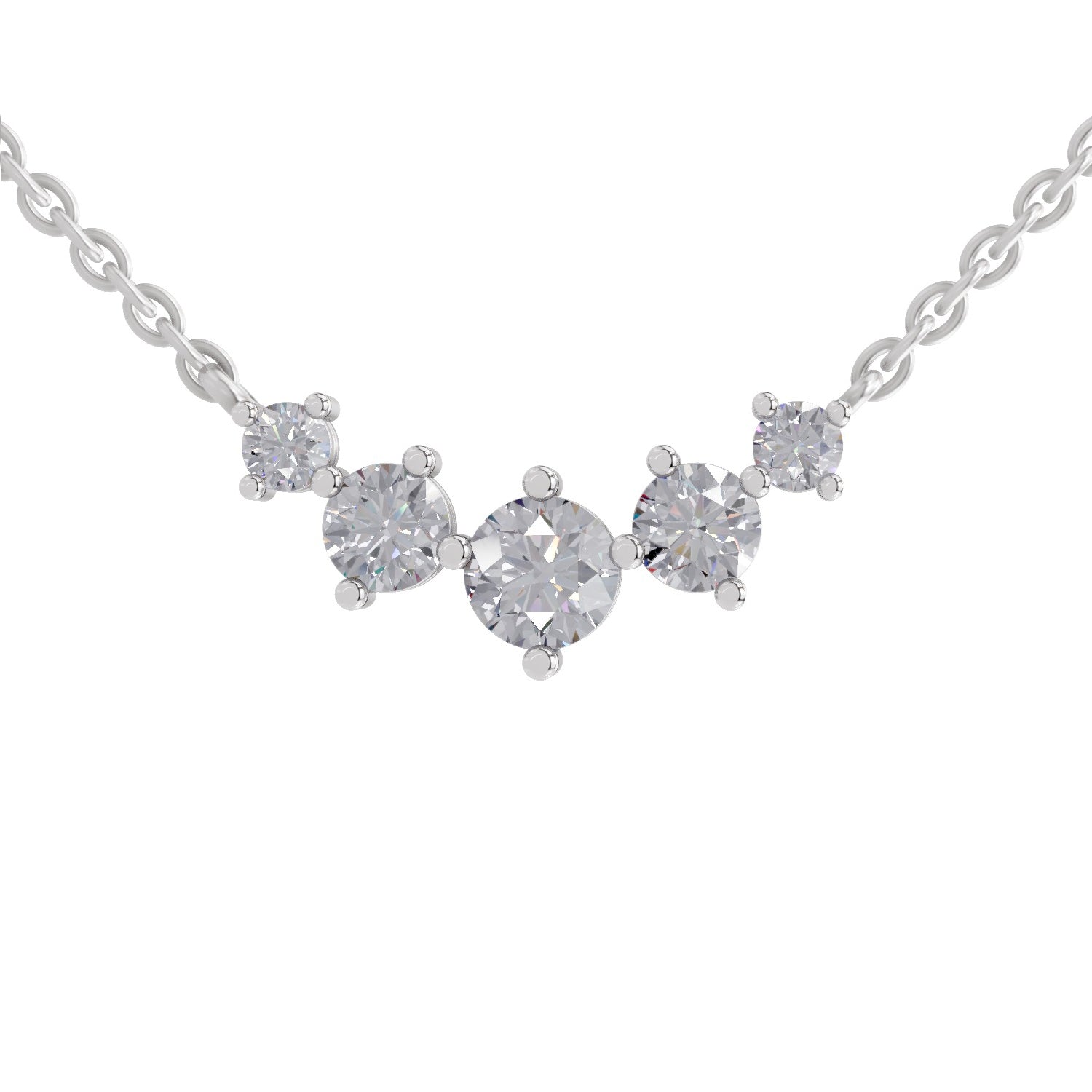 1.31 Carat 5 Stone Necklace in 14K