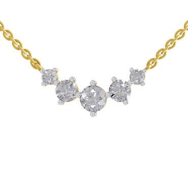 1.31 Carat 5 Stone Necklace in 14K