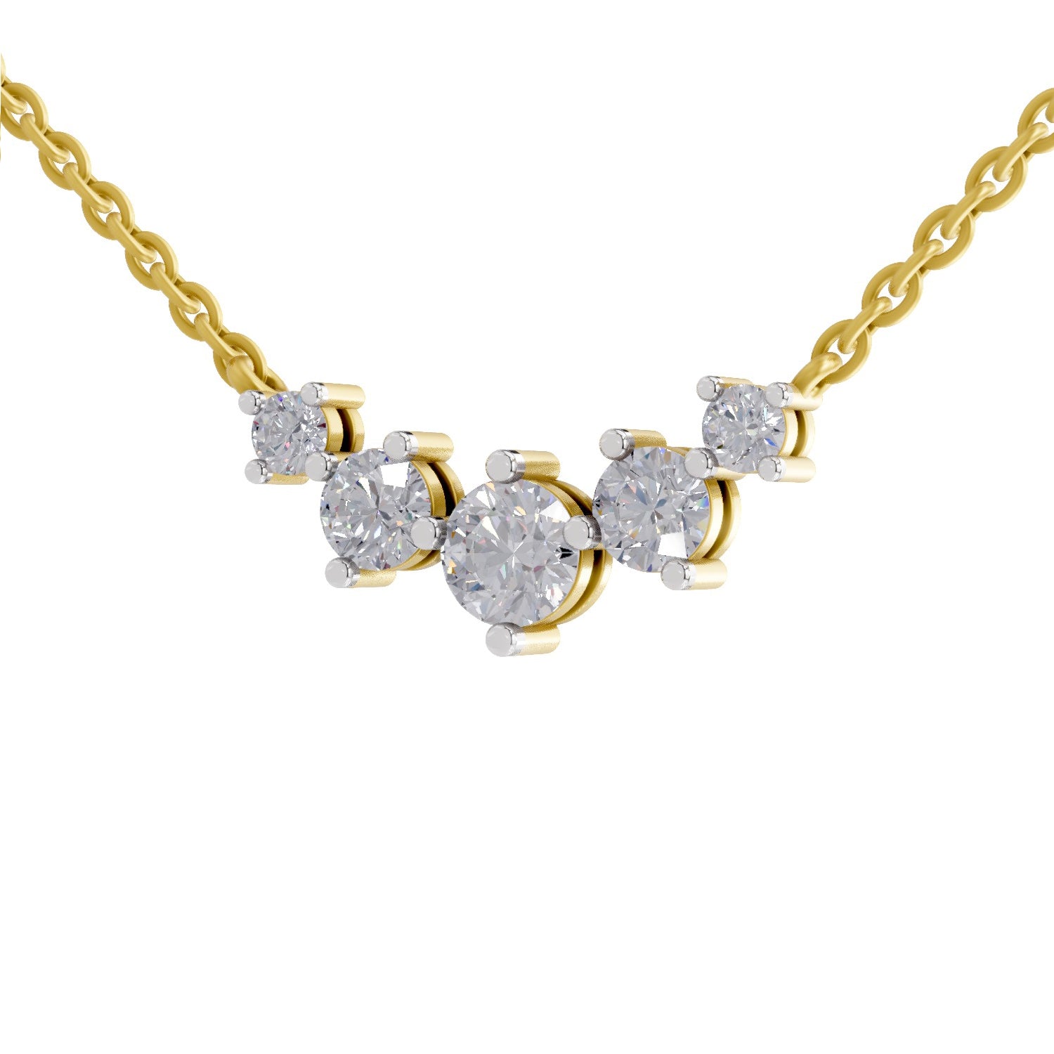 1.31 Carat 5 Stone Necklace in 14K