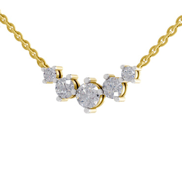 1.31 Carat 5 Stone Necklace in 14K