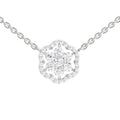 0.98 Carat Round Floral Necklace | 14K White Gold