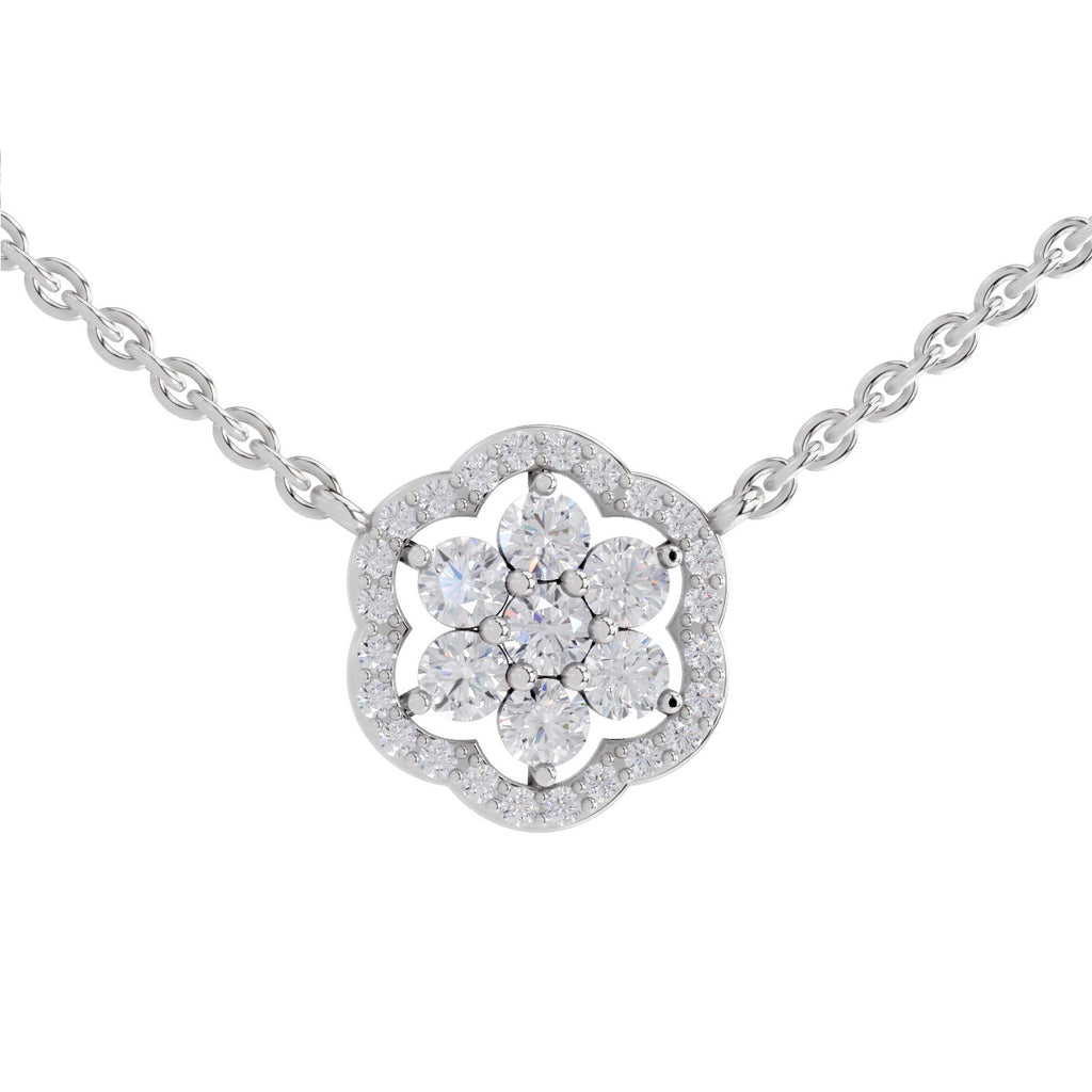 0.98 Carat Floral Necklace in 14K