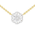 0.98 Carat Round Floral Necklace | 14K Yellow Gold