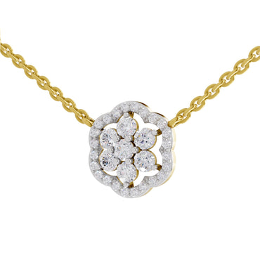 0.98 Carat Floral Necklace in 14K