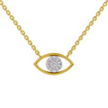 0.25 Ct Round Shape | 925 Sterling Silver Gold Plated Evil Eye Pendant Necklace